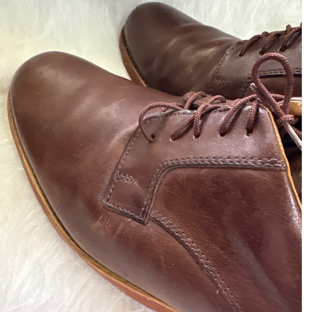 Sebago Mens Leather Dress Shoes Brown Lace Up Oxford Casual Business 13 - Picture 7 of 9